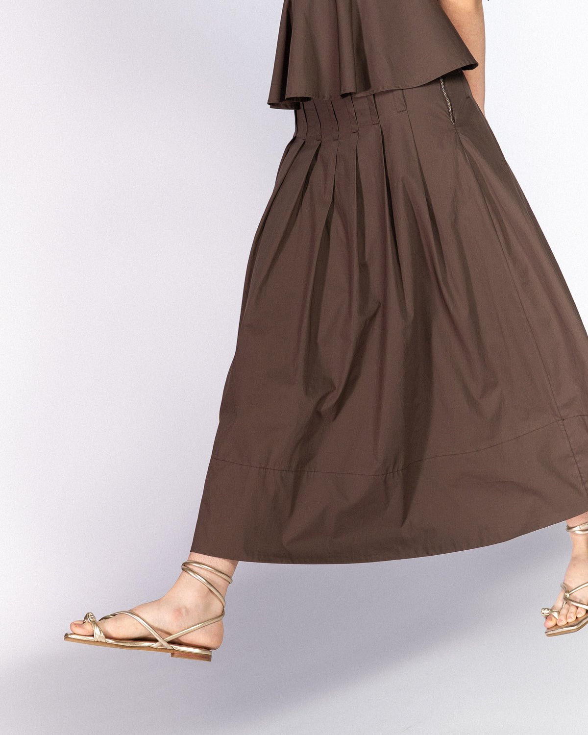 Falda Plisé Maxi Café