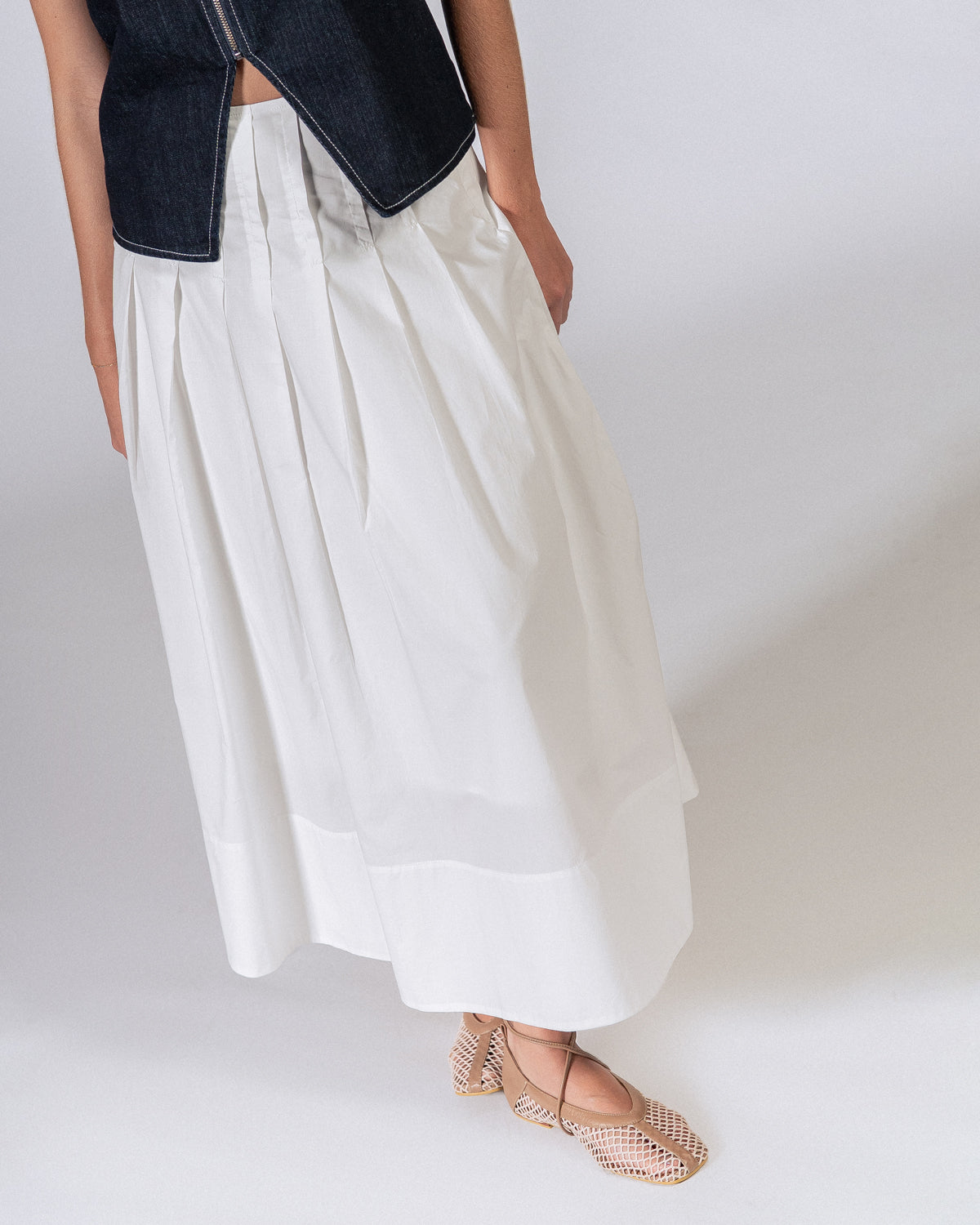 Falda Plisé Maxi Blanco