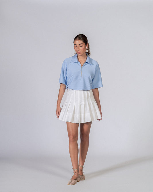 Falda Plisé Mini Blanco