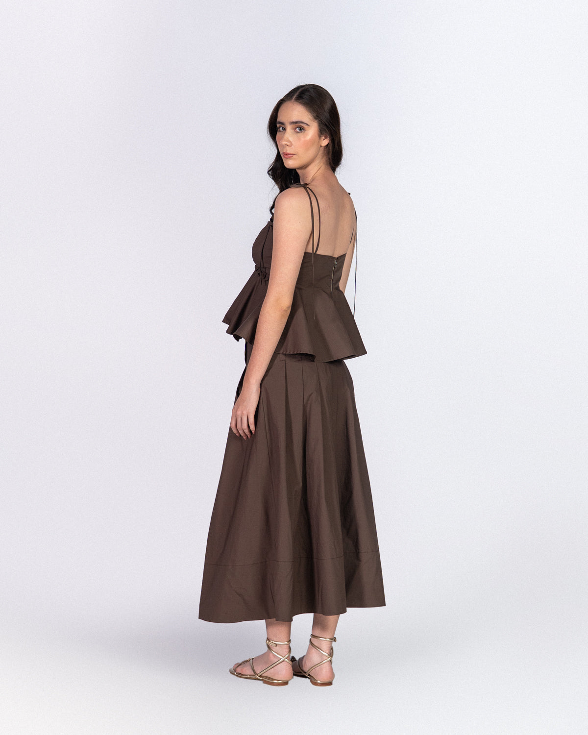 Falda Plisé Maxi Café